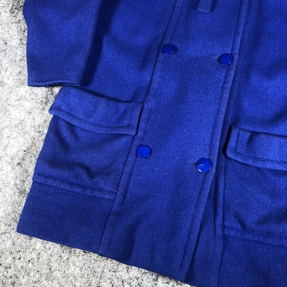 Vintage Steilmann Womens 10 Blue‎ Wool Double Breasted Overcoat 80s - Picture 6 of 15